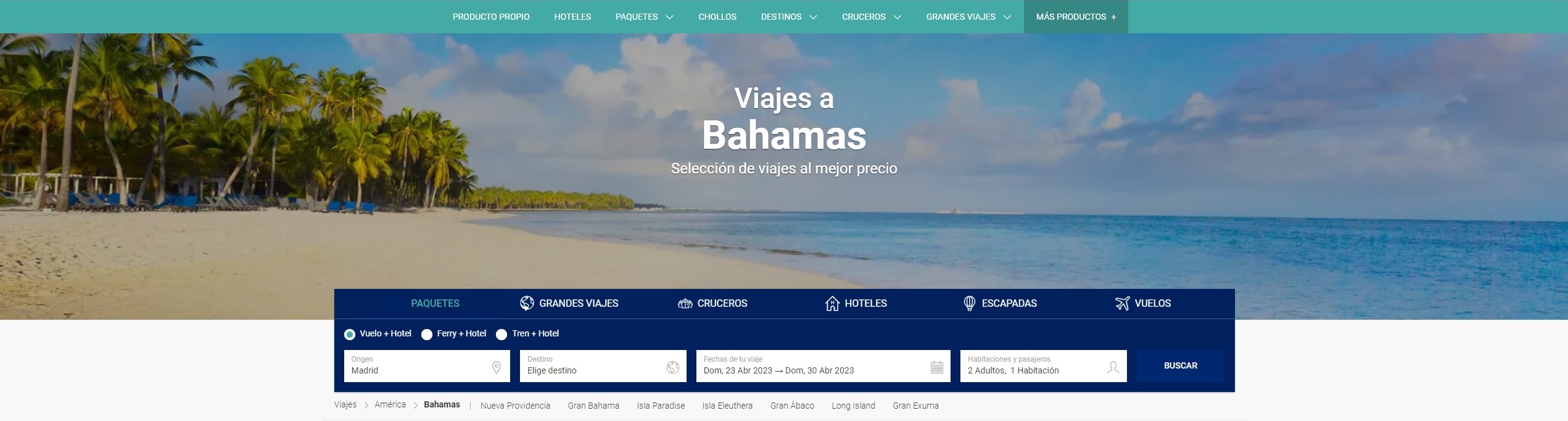 vuelo mas hotel bahamas