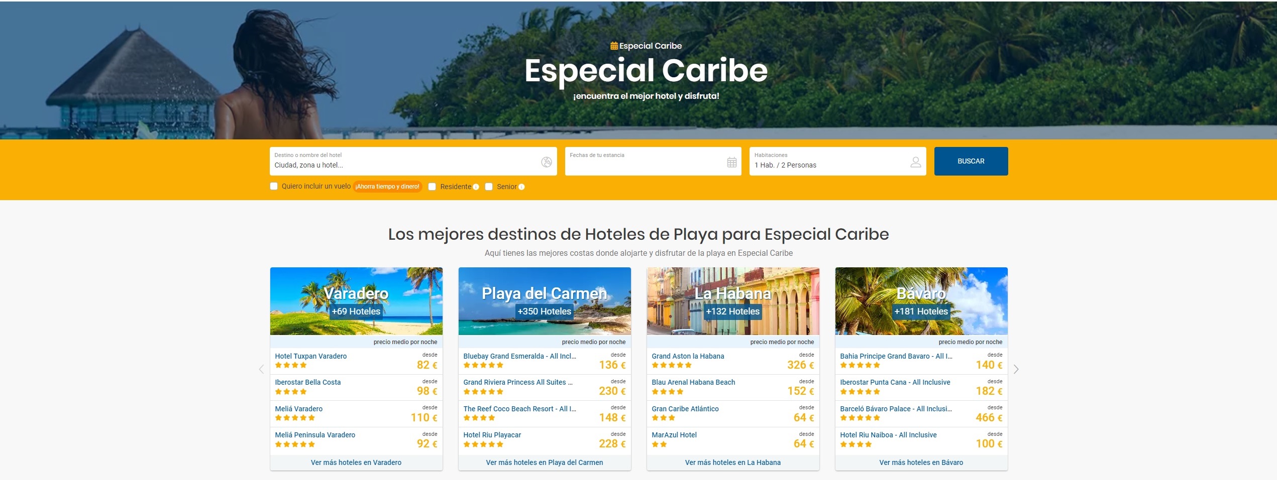 oferta solo hotel caribe
