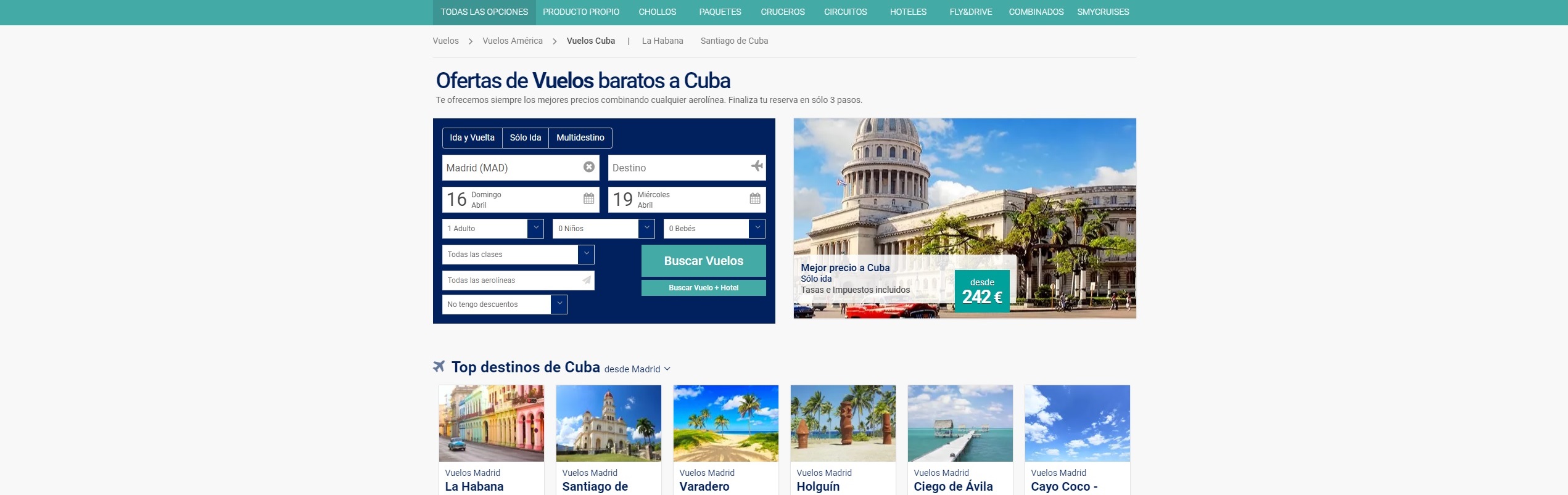 vuelos al caribe cuba